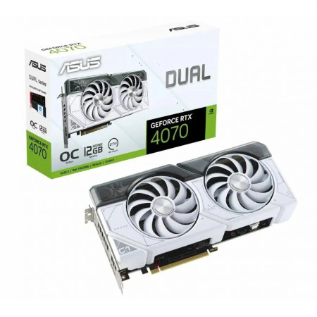 Видеокарта Asus RTX4070 DUAL-RTX4070-O12G-WHITE (90YV0IZ4-M0NA00)